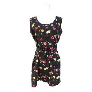 Vintage 90s FIURETTI (Paris, Milan)‎ floral sleeveless tunic summer dress L